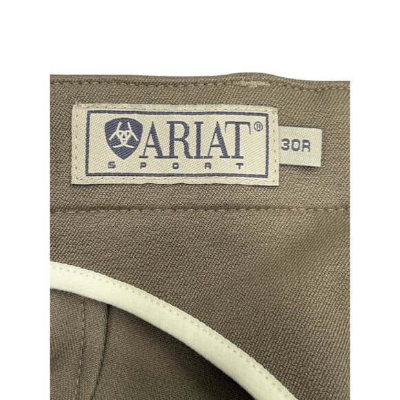 Ariat Sport Khaki Equestrian Breeches Riding Pants Knee-Patch Womens Size 30 NEW - Picture 3 of 10